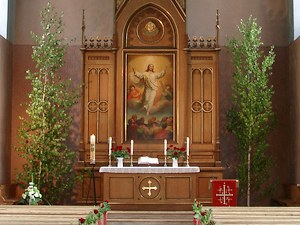 Altar mit Bild: Christi Himmelfahrt