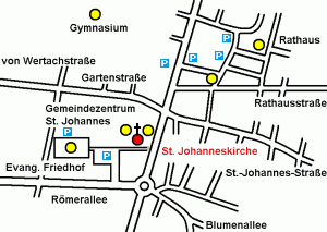 Anfahrtsplan zur St. Johanneskirche