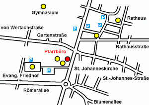 Anfahrtsplan zum Pfarrbüro